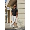 imageCOOFANDY Mens Knit Polo Shirts Short Sleeve Classic Fit Shirts Casual Goft Collared Textured T Shirt01black