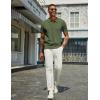 imageCOOFANDY Mens Knit Polo Shirts Short Sleeve Classic Fit Shirts Casual Goft Collared Textured T ShirtArmy Green