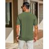 imageCOOFANDY Mens Knit Polo Shirts Short Sleeve Classic Fit Shirts Casual Goft Collared Textured T ShirtArmy Green