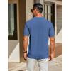 imageCOOFANDY Mens Knit Polo Shirts Short Sleeve Classic Fit Shirts Casual Goft Collared Textured T ShirtBlue