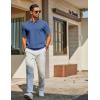 imageCOOFANDY Mens Knit Polo Shirts Short Sleeve Classic Fit Shirts Casual Goft Collared Textured T ShirtBlue