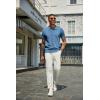 imageCOOFANDY Mens Knit Polo Shirts Short Sleeve Classic Fit Shirts Casual Goft Collared Textured T ShirtDark Blue