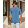 imageCOOFANDY Mens Knit Polo Shirts Short Sleeve Classic Fit Shirts Casual Goft Collared Textured T ShirtDark Blue