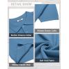 imageCOOFANDY Mens Knit Polo Shirts Short Sleeve Classic Fit Shirts Casual Goft Collared Textured T ShirtDark Blue