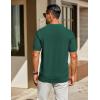 imageCOOFANDY Mens Knit Polo Shirts Short Sleeve Classic Fit Shirts Casual Goft Collared Textured T ShirtDark Green