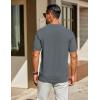 imageCOOFANDY Mens Knit Polo Shirts Short Sleeve Classic Fit Shirts Casual Goft Collared Textured T ShirtDark Grey