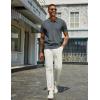 imageCOOFANDY Mens Knit Polo Shirts Short Sleeve Classic Fit Shirts Casual Goft Collared Textured T ShirtDark Grey