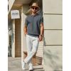 imageCOOFANDY Mens Knit Polo Shirts Short Sleeve Classic Fit Shirts Casual Goft Collared Textured T ShirtDark Grey
