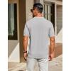 imageCOOFANDY Mens Knit Polo Shirts Short Sleeve Classic Fit Shirts Casual Goft Collared Textured T ShirtGrey