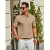 imageCOOFANDY Mens Knit Polo Shirts Short Sleeve Classic Fit Shirts Casual Goft Collared Textured T ShirtKhaki