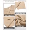 imageCOOFANDY Mens Knit Polo Shirts Short Sleeve Classic Fit Shirts Casual Goft Collared Textured T ShirtLight Khaki