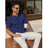 imageCOOFANDY Mens Knit Polo Shirts Short Sleeve Classic Fit Shirts Casual Goft Collared Textured T ShirtNavy Blue