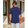 imageCOOFANDY Mens Knit Polo Shirts Short Sleeve Classic Fit Shirts Casual Goft Collared Textured T ShirtNavy Blue