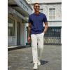 imageCOOFANDY Mens Knit Polo Shirts Short Sleeve Classic Fit Shirts Casual Goft Collared Textured T ShirtNavy Blue