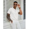 imageCOOFANDY Mens Knit Polo Shirts Short Sleeve Classic Fit Shirts Casual Goft Collared Textured T ShirtWhite