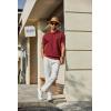 imageCOOFANDY Mens Knit Polo Shirts Short Sleeve Classic Fit Shirts Casual Goft Collared Textured T ShirtWine Red