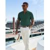 imageCOOFANDY Mens Zipper Polo Shirts Short Sleeve Casual Knit Polo Shirts Lightweight Golf ShirtGreen