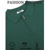 imageCOOFANDY Mens Zipper Polo Shirts Short Sleeve Casual Knit Polo Shirts Lightweight Golf ShirtGreen