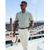 imageCOOFANDY Mens Zipper Polo Shirts Short Sleeve Casual Knit Polo Shirts Lightweight Golf ShirtLight Green