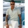 imageCOOFANDY Mens Zipper Polo Shirts Short Sleeve Casual Knit Polo Shirts Lightweight Golf ShirtLight Green