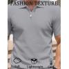 imageCOOFANDY Mens Zipper Polo Shirts Short Sleeve Casual Knit Polo Shirts Lightweight Golf ShirtLight Grey