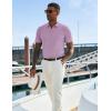 imageCOOFANDY Mens Zipper Polo Shirts Short Sleeve Casual Knit Polo Shirts Lightweight Golf ShirtLight Purple