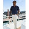 imageCOOFANDY Mens Zipper Polo Shirts Short Sleeve Casual Knit Polo Shirts Lightweight Golf ShirtNavy Blue