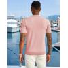 imageCOOFANDY Mens Zipper Polo Shirts Short Sleeve Casual Knit Polo Shirts Lightweight Golf ShirtPink