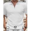 imageCOOFANDY Mens Zipper Polo Shirts Short Sleeve Casual Knit Polo Shirts Lightweight Golf ShirtWhite