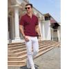 imageCOOFANDY Mens Zipper Polo Shirts Short Sleeve Casual Knit Polo Shirts Lightweight Golf ShirtWine Red