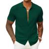 imageCOOFANDY Mens Knit Button Down Shirts Casual Textured Polo Shirt Short Sleeve Vintage Summer Beach TopsLight Grey