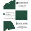 imageCOOFANDY Mens Knit Shirts Short Sleeve Button Down Polo Shirt Vintage Casual Beach Shirt Summer TopsDark Green