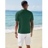 imageCOOFANDY Mens Knit Shirts Short Sleeve Button Down Polo Shirt Vintage Casual Beach Shirt Summer TopsDark Green