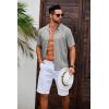 imageCOOFANDY Mens Knit Shirts Short Sleeve Button Down Polo Shirt Vintage Casual Beach Shirt Summer TopsGrey
