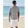 imageCOOFANDY Mens Knit Shirts Short Sleeve Button Down Polo Shirt Vintage Casual Beach Shirt Summer TopsGrey