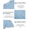 imageCOOFANDY Mens Knit Shirts Short Sleeve Button Down Polo Shirt Vintage Casual Beach Shirt Summer TopsLight Blue
