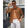 imageCOOFANDY Mens Knit Shirts Short Sleeve Button Down Polo Shirt Vintage Casual Beach Shirt Summer TopsLight Brown