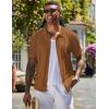 imageCOOFANDY Mens Knit Shirts Short Sleeve Button Down Polo Shirt Vintage Casual Beach Shirt Summer TopsLight Brown