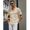 imageCOOFANDY Mens Knit Shirts Short Sleeve Button Down Polo Shirt Vintage Casual Beach Shirt Summer TopsLight Khaki