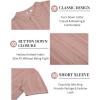 imageCOOFANDY Mens Knit Shirts Short Sleeve Button Down Polo Shirt Vintage Casual Beach Shirt Summer TopsLight Pink