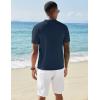 imageCOOFANDY Mens Knit Shirts Short Sleeve Button Down Polo Shirt Vintage Casual Beach Shirt Summer TopsNavy Blue