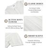 imageCOOFANDY Mens Knit Shirts Short Sleeve Button Down Polo Shirt Vintage Casual Beach Shirt Summer TopsWhite