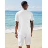 imageCOOFANDY Mens Knit Shirts Short Sleeve Button Down Polo Shirt Vintage Casual Beach Shirt Summer TopsWhite