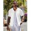 imageCOOFANDY Mens Knit Shirts Short Sleeve Button Down Polo Shirt Vintage Casual Beach Shirt Summer TopsWhite