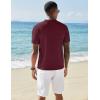 imageCOOFANDY Mens Knit Shirts Short Sleeve Button Down Polo Shirt Vintage Casual Beach Shirt Summer TopsWine Red