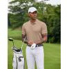 imageCOOFANDY Mens Polo Shirts Short Sleeve Golf Polo Button Pullover Casual Contrast Color Basic T Shirt Ribbed CollarKhaki