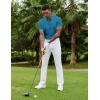 imageCOOFANDY Mens Polo Shirts Short Sleeve Golf Polo Button Pullover Casual Contrast Color Basic T Shirt Ribbed CollarLake Blue