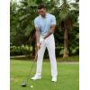 imageCOOFANDY Mens Polo Shirts Short Sleeve Golf Polo Button Pullover Casual Contrast Color Basic T Shirt Ribbed CollarLight Blue
