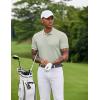 imageCOOFANDY Mens Polo Shirts Short Sleeve Golf Polo Button Pullover Casual Contrast Color Basic T Shirt Ribbed CollarLight Green