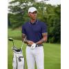 imageCOOFANDY Mens Polo Shirts Short Sleeve Golf Polo Button Pullover Casual Contrast Color Basic T Shirt Ribbed CollarNavy Blue